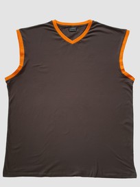 Tričko bez rukávu, tmavě šedá - oranžová